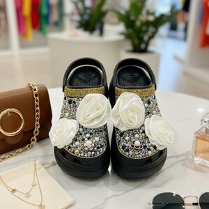 Luxury Handmade Custom Classic Platform Crocs W9